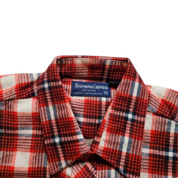 RAYMOND CHEMISE MEN'S PLAID CASUAL DRESS LONG SLEEVE FLANNEL SHIRT - SIZE M - Picture 2 of 6